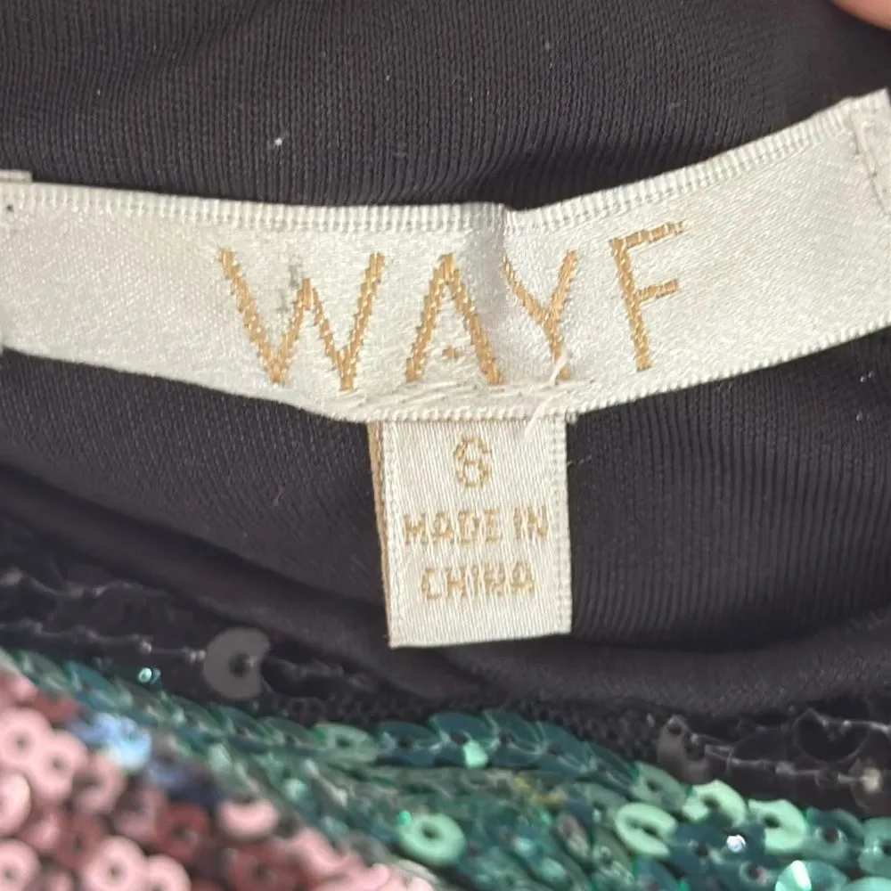 Wayf Sequin Tank Top Womens Small Black Pink‎ - Picture 3 of 6